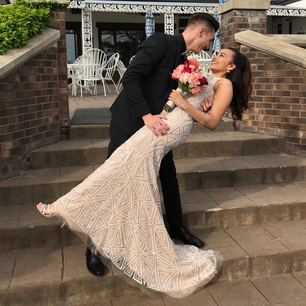 Sparkly nude formal dress